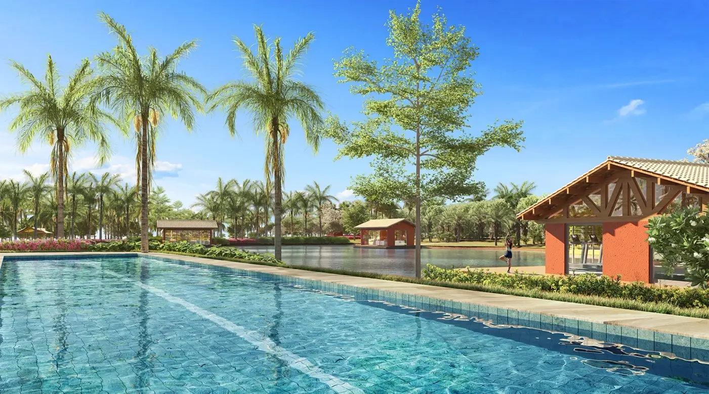 Piscina com  raia de 25m